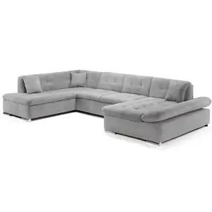 Bergen Sofa Grey U Shape Corner Sofa Bed