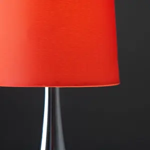 Chasse Metal Table Lamp (Set of 2) Chrome Base / Red Shade / Not Included