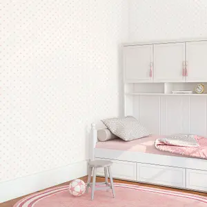 Galerie Just 4 Kids 2 Pink White Small Stars Smooth Wallpaper