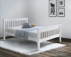 Devon White Wooden Bed Frame - 3ft Single