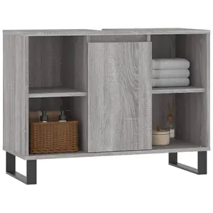 Berkfield Bathroom Cabinet Grey Sonoma 80x33x60 cm Engineered Wood