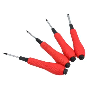 4pc Mobile Phone Repair Set Screwdriver Kit T5 T6 T7 and Chisel Soft Grip Handles