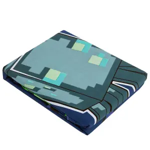 Minecraft Glow In The Dark Duvet Cover Set Blue/Green (Single)