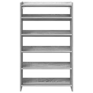 Berkfield Shoe Rack Grey Sonoma 60x25x100 cm Engineered Wood