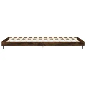 Berkfield Bed Frame Smoked Oak 90x190 cm 3FT Single Engineered Wood