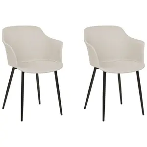 Set of 2 Dining Chairs ELIM Light Beige