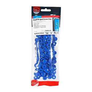 TIMco Hinged Screw Cap Small Blue - To fit 3.0 to 4.5 Screw - 100 Pieces