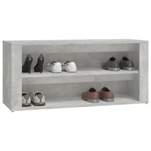 Berkfield Shoe Rack Concrete Grey 100x35x45 cm Engineered Wood