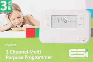 ESi Controls ES3247B 3 Channel Multi-purpose Heating Hot Water Programmer