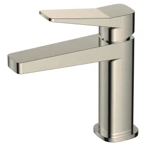 RAK Petit Brushed Nickel Modern Basin Sink Mixer Tap Solid Brass