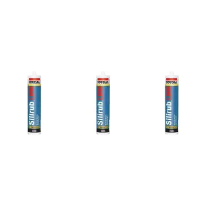 Soudal Silirub LMN Neutral Silicone - 300ml - Clear  (114573) (Pack of 3)