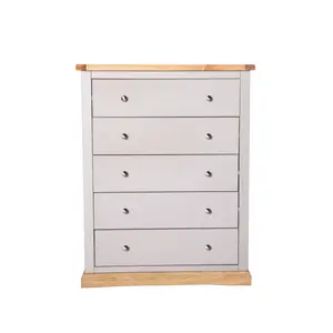 Bomporto 5 Drawer Chest of Drawers Chrome Knob