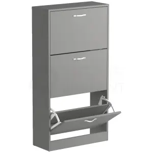 Vida Designs 3 Drawer Shoe Storage Cabinet Grey