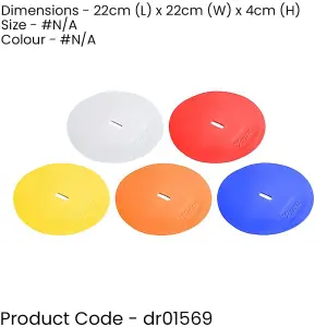 10 PACK 21cm Round Rubber Marker Set - ASSORTED Flat Disc Outdoor Football Pitch