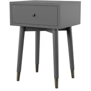 1 Drawer Bedside Table Grey