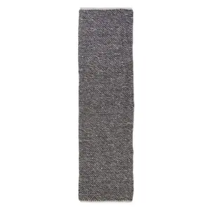 Handmade Modern Plain Wool Easy to Clean Textured Charcoal Rug for Living Room & Bedroom-200cm X 290cm