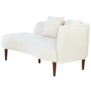 Right Hand Velvet Chaise Lounge Cream CHAUMONT