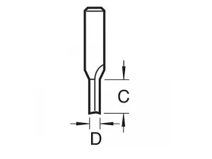 Trend 3/2 x 1/2 TCT Two Flute Cutter 6.0 x 16mm