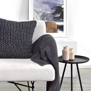 nielsen Alen Coarse Knitted Large Throw Blanket - Dark Grey