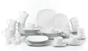 54pc White Square Athena Dinner Set