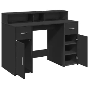 Berkfield Desk with LED Lights Black 120x55x91 cm Engineered Wood