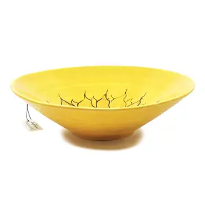 Sunflower Hand Painted Ceramic Yellow Kitchen Dining Large Conical Bowl (Diam) 37cm