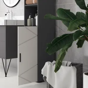 kleankin Tall Bathroom Storage Cabinet, Slim Bathroom Cabinet with Soft Close