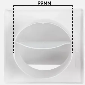 External Air Vent Hooded Duct Cover Gravity Flap Cowl Grille WHITE Plastic 100mm