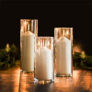 Glass Candle Cylinders Set of 3 - M&W