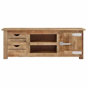 Berkfield TV Cabinet 110x30x40 cm Rough Mango Wood