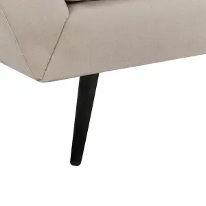 3 Seater Velvet Sofa Beige LENVIK