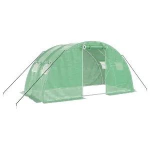 Berkfield Greenhouse with Steel Frame Green 8 m2 4x2x2 m