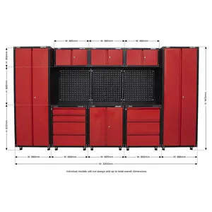 Sealey American Pro 3.3m Modular Storage System 665mm - Red APMS80COMBO1