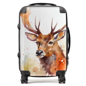 Majestic Stag Watercolour Suitcase - Cabin