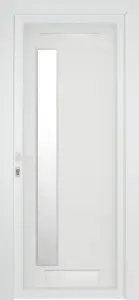 Fortia Gatteo Frosted Glazed White RH External Front Door set, (H)2085mm (W)840mm