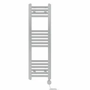 Right Radiators Prefilled Thermostatic Electric Heated Towel Rail Straight Ladder Warmer Rads - Chrome 1000x300 mm