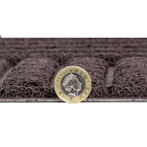 JVL Mud Grabber Spaghetti Scraper Doormat, 40x60cm, Brown Square