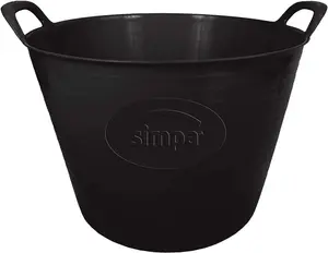 simpa 42L Black Large Multi Purpose Flexible Tub Buckets - Set of 3