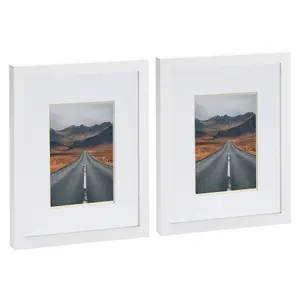 Photo Frame with 4" x 6" Mount - 8" x 10" - White Mount - Pack of 2