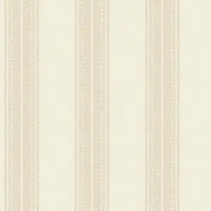 Holden Decor Beige Linen Stripe Cream Fabric Material Effect Modern Wallpaper