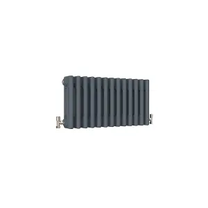 Horizontal Anthracite Triple Column Radiator (H) 300mm x (W) 605mm, 1900 BTU.