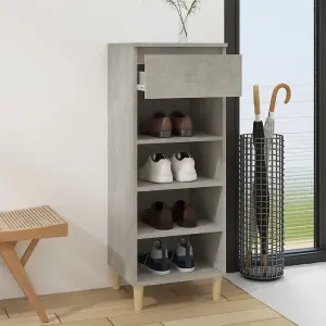 Berkfield Shoe Cabinet Concrete Grey 40x36x105 cm Engineered Wood