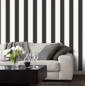 Galerie Smart Stripes 3 Black Formal Stripe Smooth Wallpaper