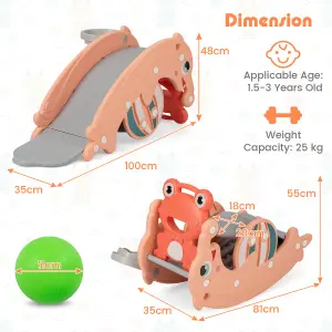 Costway 3-in-1 Kids Slide Rocking Horse Toy Set Indoor Kids Rocking Sliding Climbing Toy