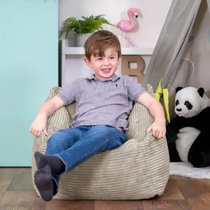 icon Kids Morgan Corduroy Armchair Bean Bag Natural Beige Childrens Bean Bags