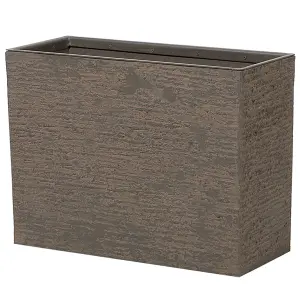 Rectangular Plant Pot 25 x 60 x 45 cm Brown EDESSA