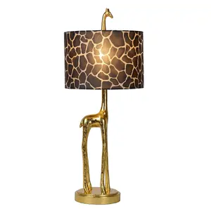 Lucide Extravaganza Miss Tall Retro Table Lamp 25cm - 1xE27 - Matt Gold, Brass