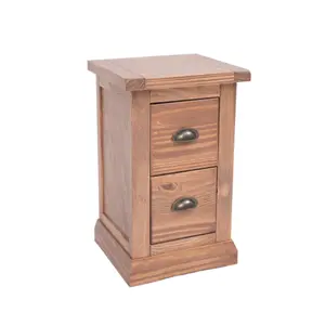 Tirolo 2 Drawer Petite Bedside Table Brass Cup Handle