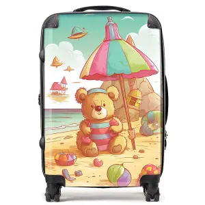 Teddy Bead On A Beach Holiday Suitcase - Medium