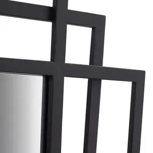 Iron Rectangle Wall Mirror Black